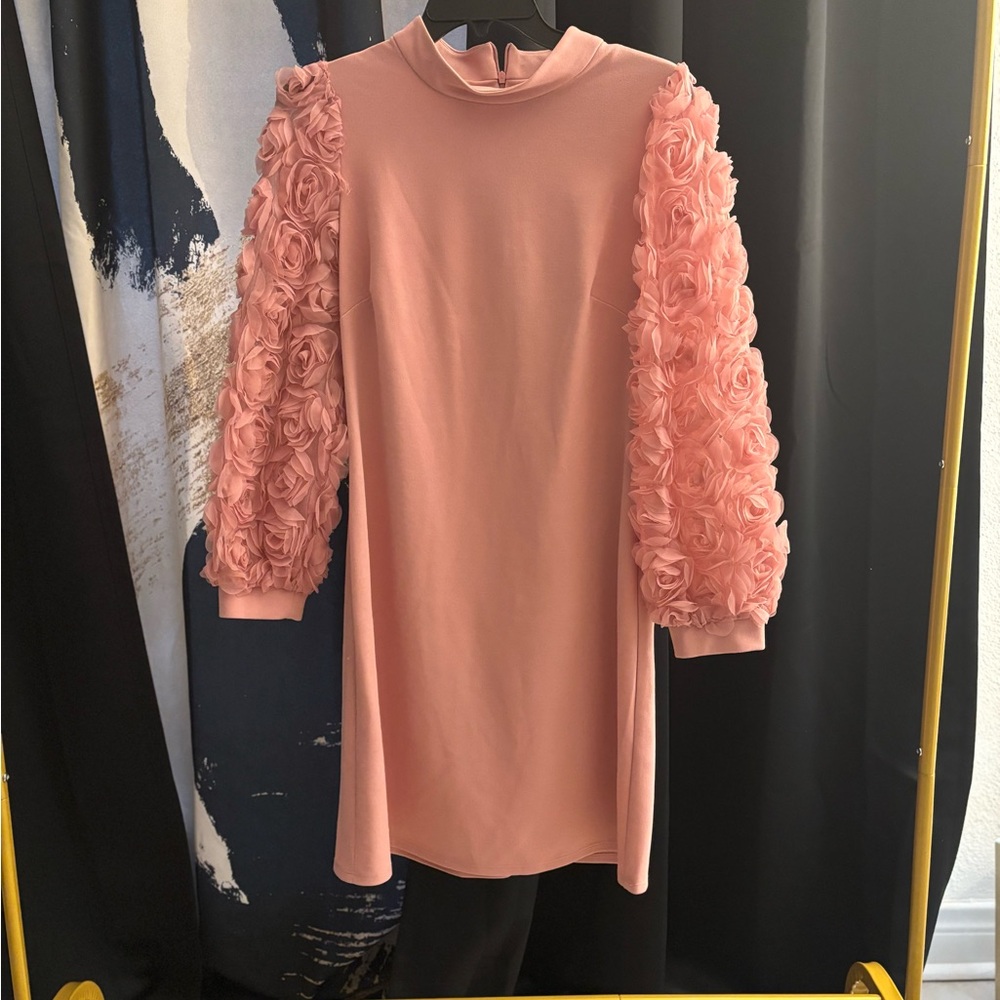 Pink Dress with Floral Sleeves